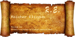 Reicher Elizeus névjegykártya